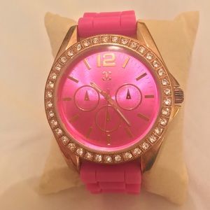Charming Charlie’s studded hot pink watch